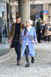 Agnieszka Wiedłocha i Antoni Pawlicki  przed studiem DDTVN