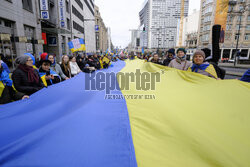 Marsz wsparcia dla Ukrainy w Brukseli