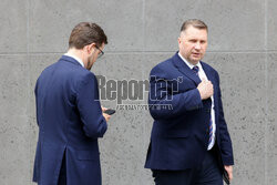 Konferencja posłów PiS przed NASK