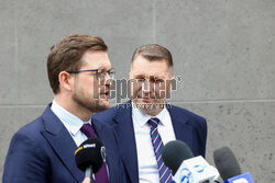 Konferencja posłów PiS przed NASK