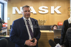 Konferencja posłów PiS przed NASK