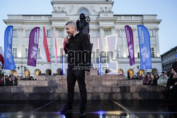 Przedwyborczy wiec kandydata Partii Razem na prezydenta Adriana Zandberga