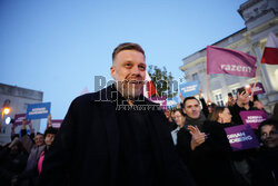 Przedwyborczy wiec kandydata Partii Razem na prezydenta Adriana Zandberga
