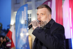 Przedwyborczy wiec kandydata Partii Razem na prezydenta Adriana Zandberga