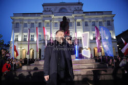 Przedwyborczy wiec kandydata Partii Razem na prezydenta Adriana Zandberga
