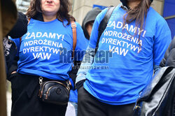 Protest przed siedzibą Komisji Europejskiej