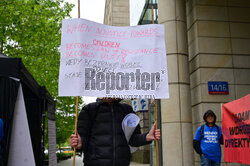 Protest przed siedzibą Komisji Europejskiej