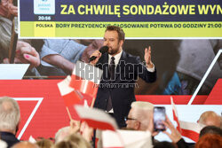 Wieczór wyborczy Karola Nawrockiego