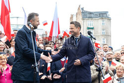Konferencja Rafała Trzaskowskiego i Władyslawa Kosiniaka-Kamysza