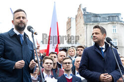 Konferencja Rafała Trzaskowskiego i Władyslawa Kosiniaka-Kamysza