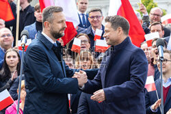 Konferencja Rafała Trzaskowskiego i Władyslawa Kosiniaka-Kamysza
