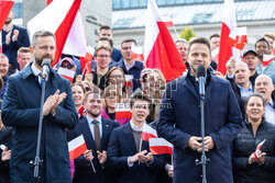 Konferencja Rafała Trzaskowskiego i Władyslawa Kosiniaka-Kamysza