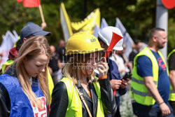 Protest hutników w Warszawie