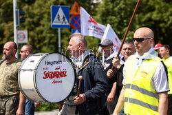 Protest hutników w Warszawie
