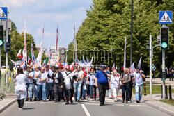 Protest hutników w Warszawie