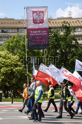 Protest hutników w Warszawie