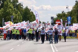 Protest hutników w Warszawie