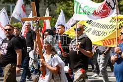 Protest hutników w Warszawie