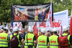 Protest hutników w Warszawie