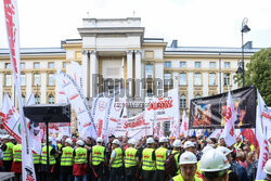 Protest hutników w Warszawie