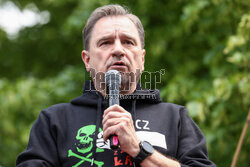 Protest hutników w Warszawie