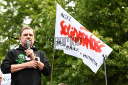 Protest hutników w Warszawie