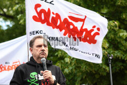 Protest hutników w Warszawie