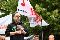 Protest hutników w Warszawie