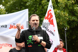 Protest hutników w Warszawie