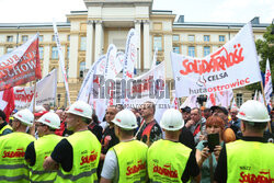 Protest hutników w Warszawie