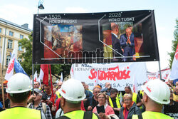 Protest hutników w Warszawie
