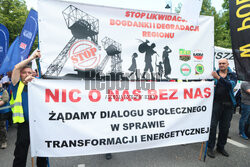 Protest hutników w Warszawie