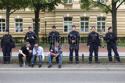 Protest hutników w Warszawie