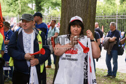 Protest hutników w Warszawie