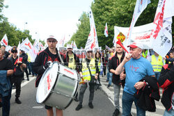 Protest hutników w Warszawie