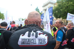 Protest hutników w Warszawie