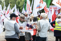 Protest hutników w Warszawie