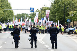 Protest hutników w Warszawie