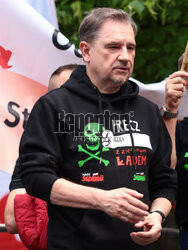 Protest hutników w Warszawie