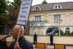 Demonstracja propalestyńska przed ambasadą Izraela w Warszawie