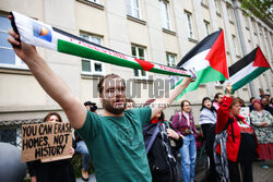 Demonstracja propalestyńska przed ambasadą Izraela w Warszawie