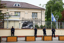 Demonstracja propalestyńska przed ambasadą Izraela w Warszawie