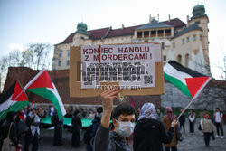 Demonstracja "Solidarnie z palestyńskimi więźniami" w Krakowie
