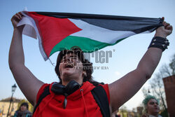 Demonstracja "Solidarnie z palestyńskimi więźniami" w Krakowie