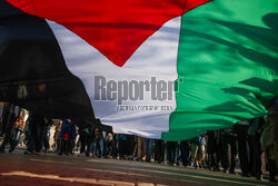 Demonstracja "Solidarnie z palestyńskimi więźniami" w Krakowie