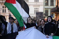 Demonstracja "Solidarnie z palestyńskimi więźniami" w Krakowie