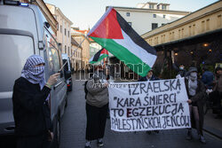 Demonstracja "Solidarnie z palestyńskimi więźniami" w Krakowie