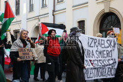 Demonstracja "Solidarnie z palestyńskimi więźniami" w Krakowie