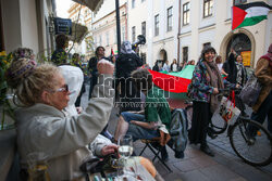 Demonstracja "Solidarnie z palestyńskimi więźniami" w Krakowie