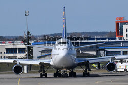 Jumbo jet na lotnisku w Gdańsku